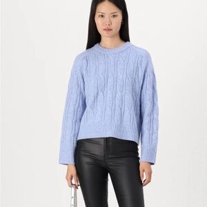 Abercrombie & Fitch Crew Neck Light Blue Cable Knit Sweater Jumper Size S NWOT